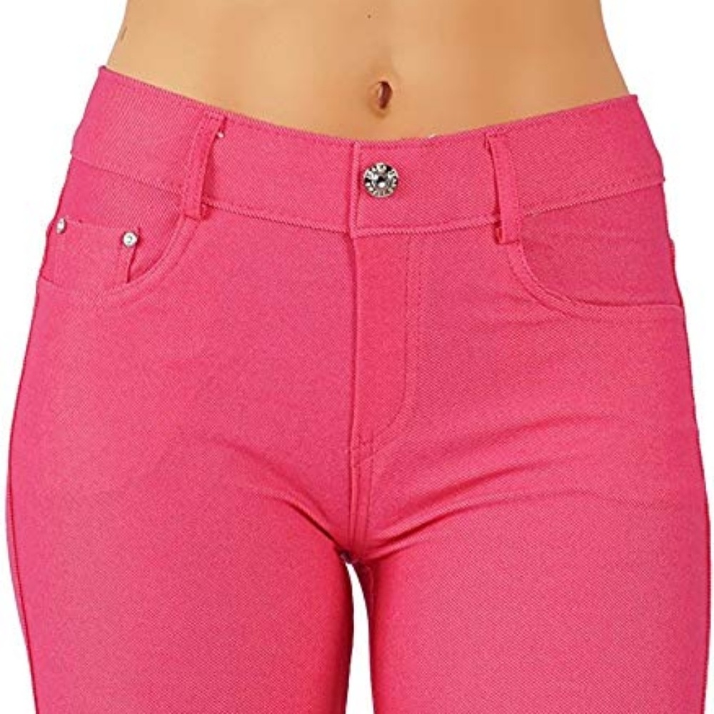 Jean Look Jeggings Slim Fit Pull Up Pants - Picture 4 of 5